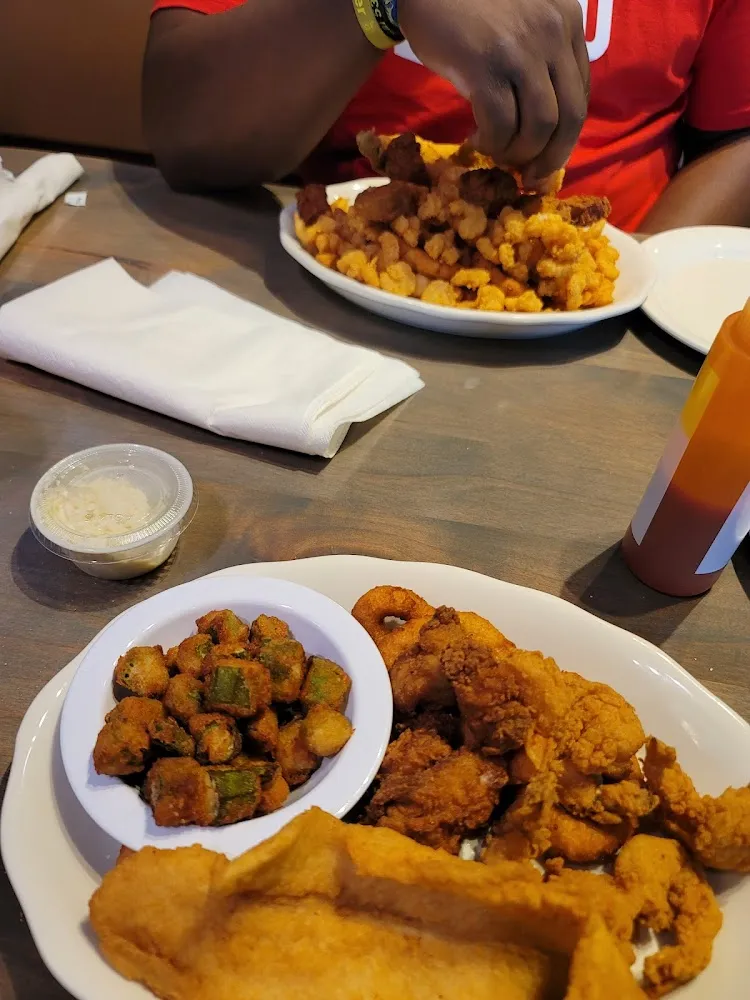 Fried Okra Fried Fish and Oysters